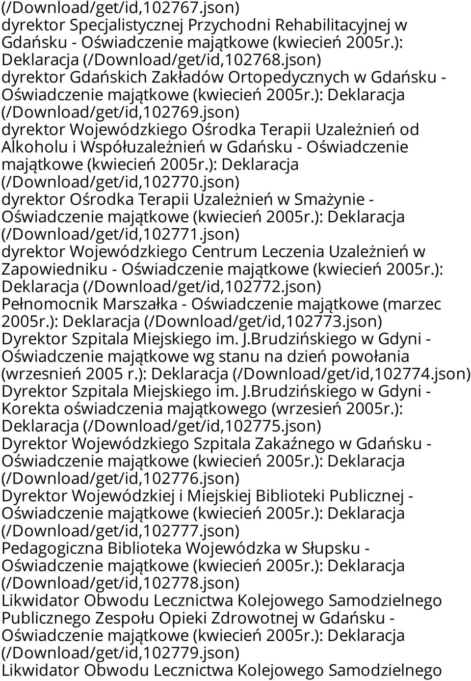 json) dyrektor Wojewódzkiego Ośrodka Terapii Uzależnień od Alkoholu i Współuzależnień w Gdańsku - Oświadczenie (/Download/get/id,102770.