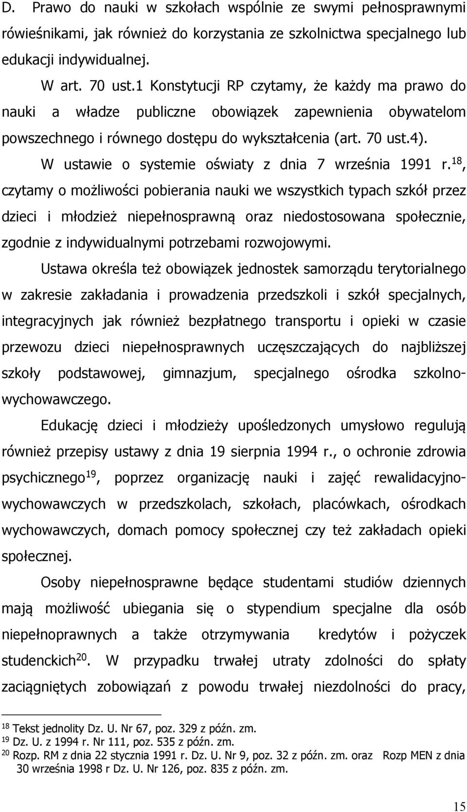 W ustawie o systemie oświaty z dnia 7 września 1991 r.