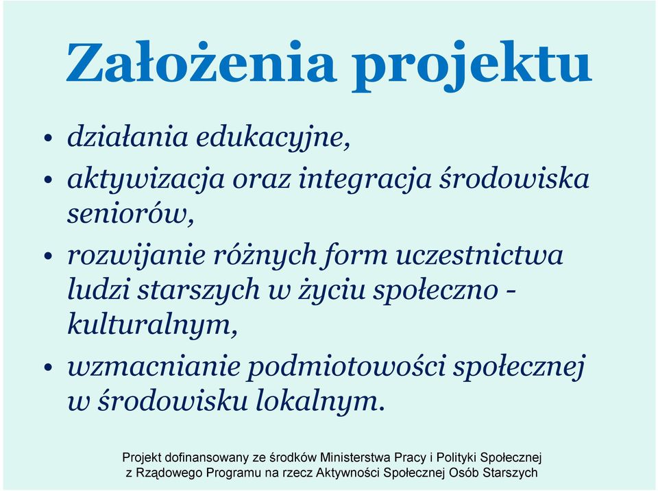 uczestnictwa ludzi starszych w życiu społeczno -