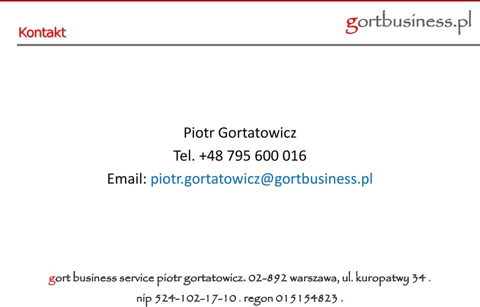pl gort business service piotr gortatowicz.
