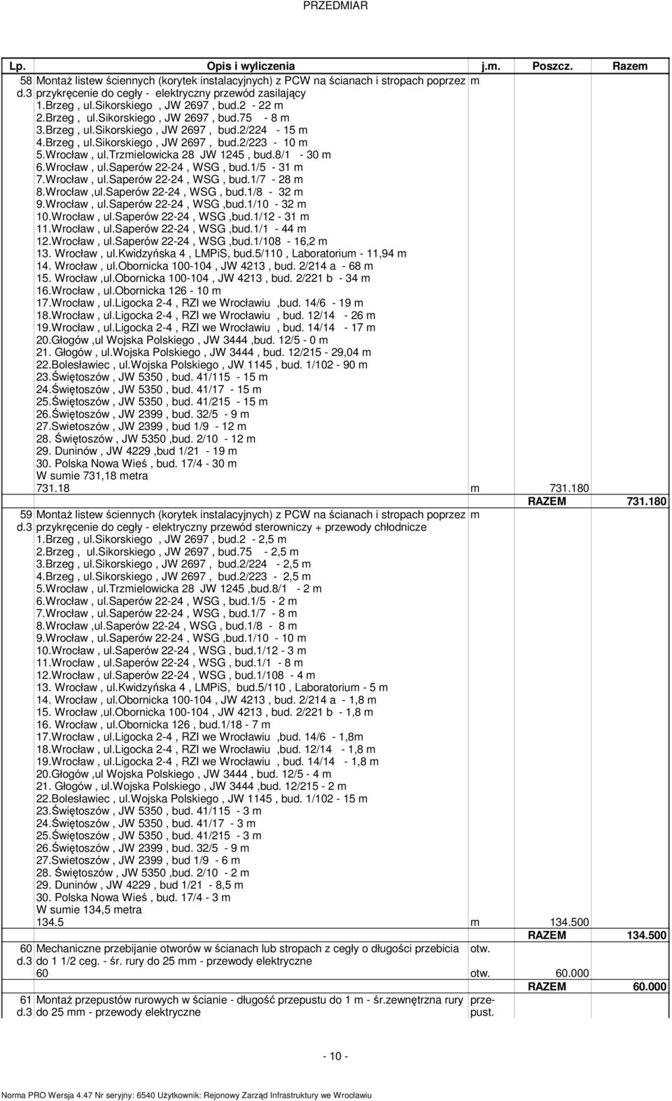 1/5-31 7.Wrocław, ul.saperów 22-24, WSG, bud.1/7-28 8.Wrocław,ul.Saperów 22-24, WSG, bud.1/8-32 9.Wrocław, ul.saperów 22-24, WSG,bud.1/10-32 10.Wrocław, ul.saperów 22-24, WSG,bud.1/12-31 11.