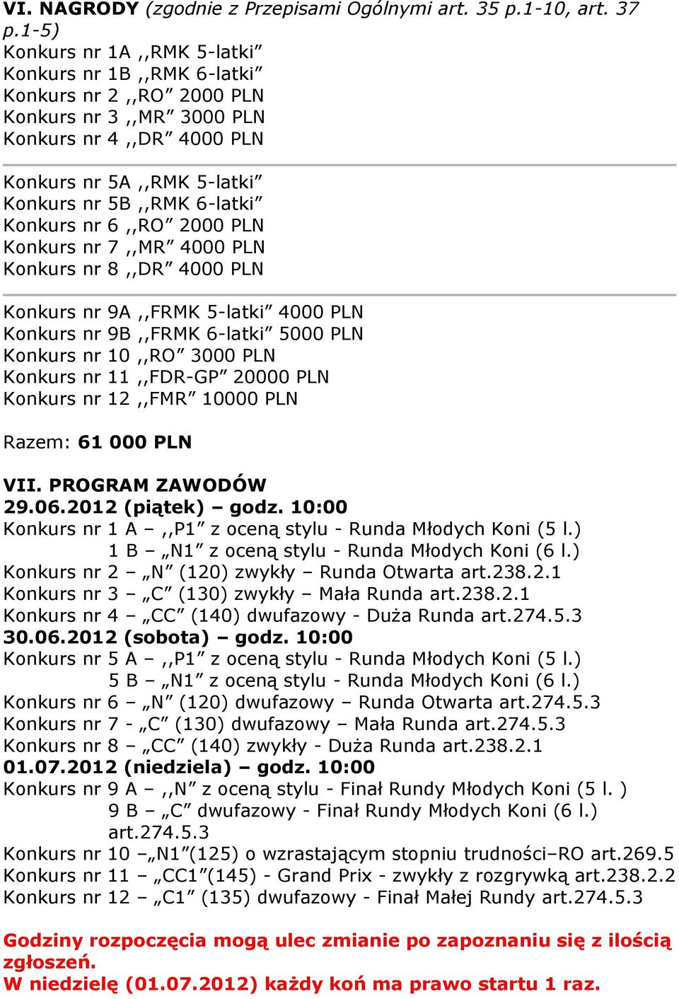 nr 6,,RO 2000 PLN Konkurs nr 7,,MR 4000 PLN Konkurs nr 8,,DR 4000 PLN Konkurs nr 9A,,FRMK 5-latki 4000 PLN Konkurs nr 9B,,FRMK 6-latki 5000 PLN Konkurs nr 10,,RO 3000 PLN Konkurs nr 11,,FDR-GP 20000