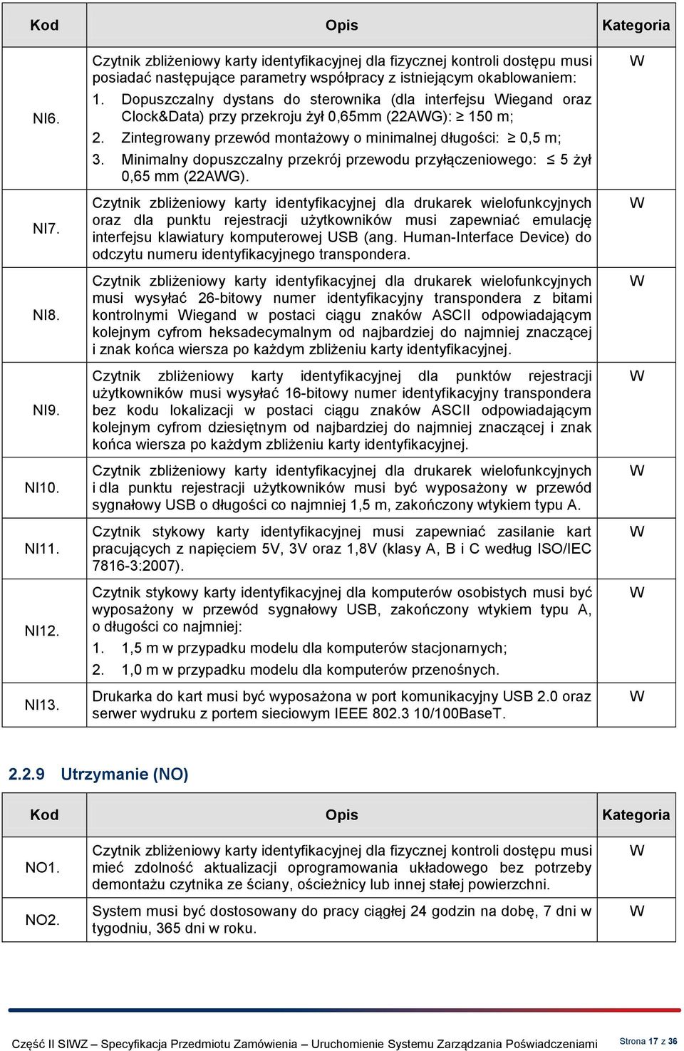 Minimalny dopuszczalny przekrój przewodu przyłączeniowego: 5 żył 0,65 mm (22AG).