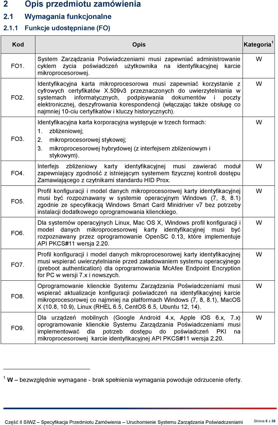 Identyfikacyjna karta mikroprocesorowa musi zapewniać korzystanie z cyfrowych certyfikatów X.