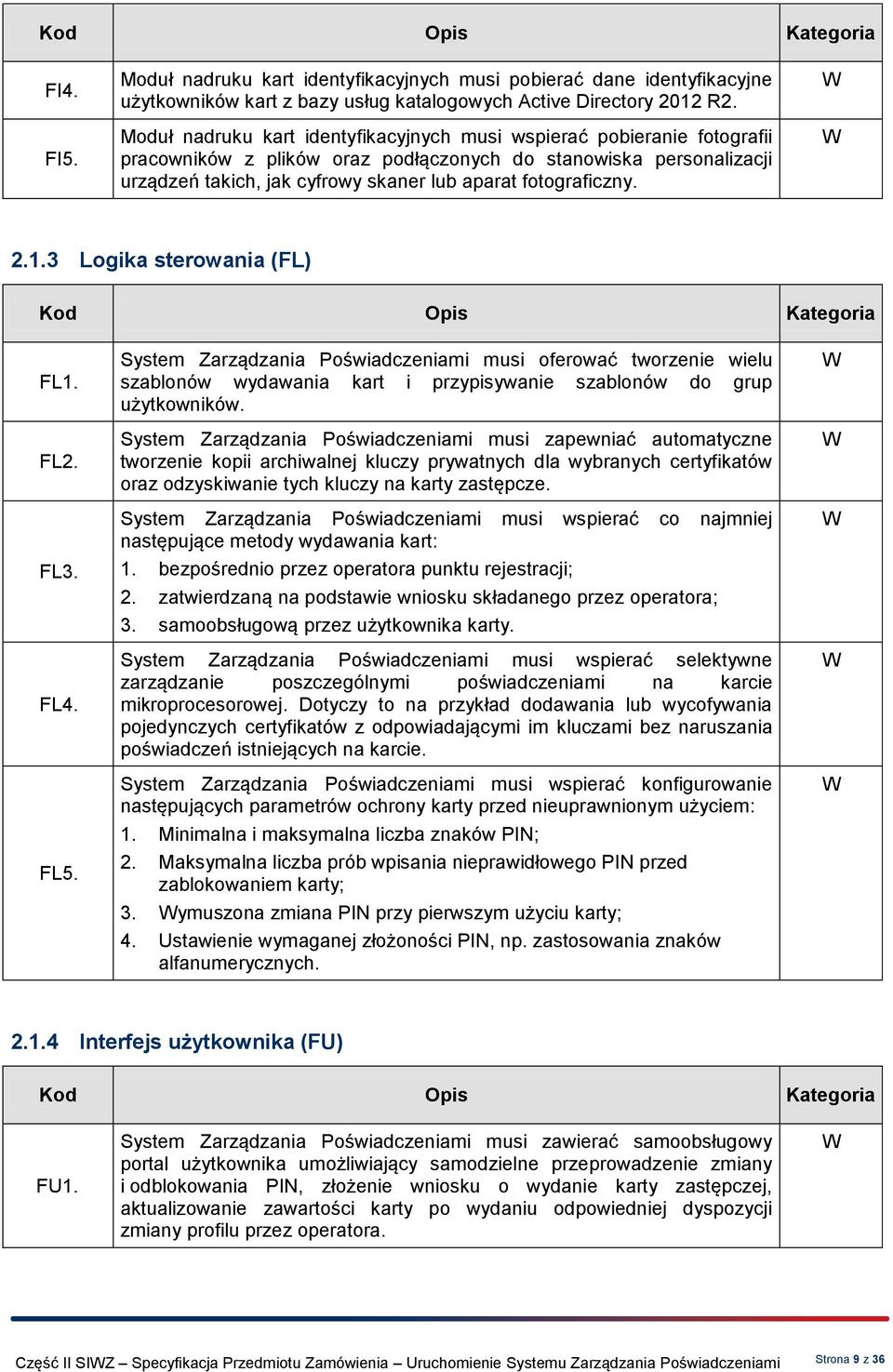 fotograficzny. 2.1.3 Logika sterowania (FL) FL1. FL2. FL3. FL4. FL5.