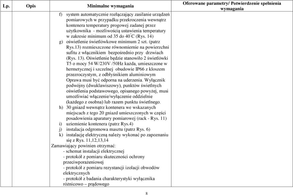 13) rozmieszczone równomiernie na powierzchni sufitu z włącznikiem bezpośrednio przy drzwiach (Rys. 13).