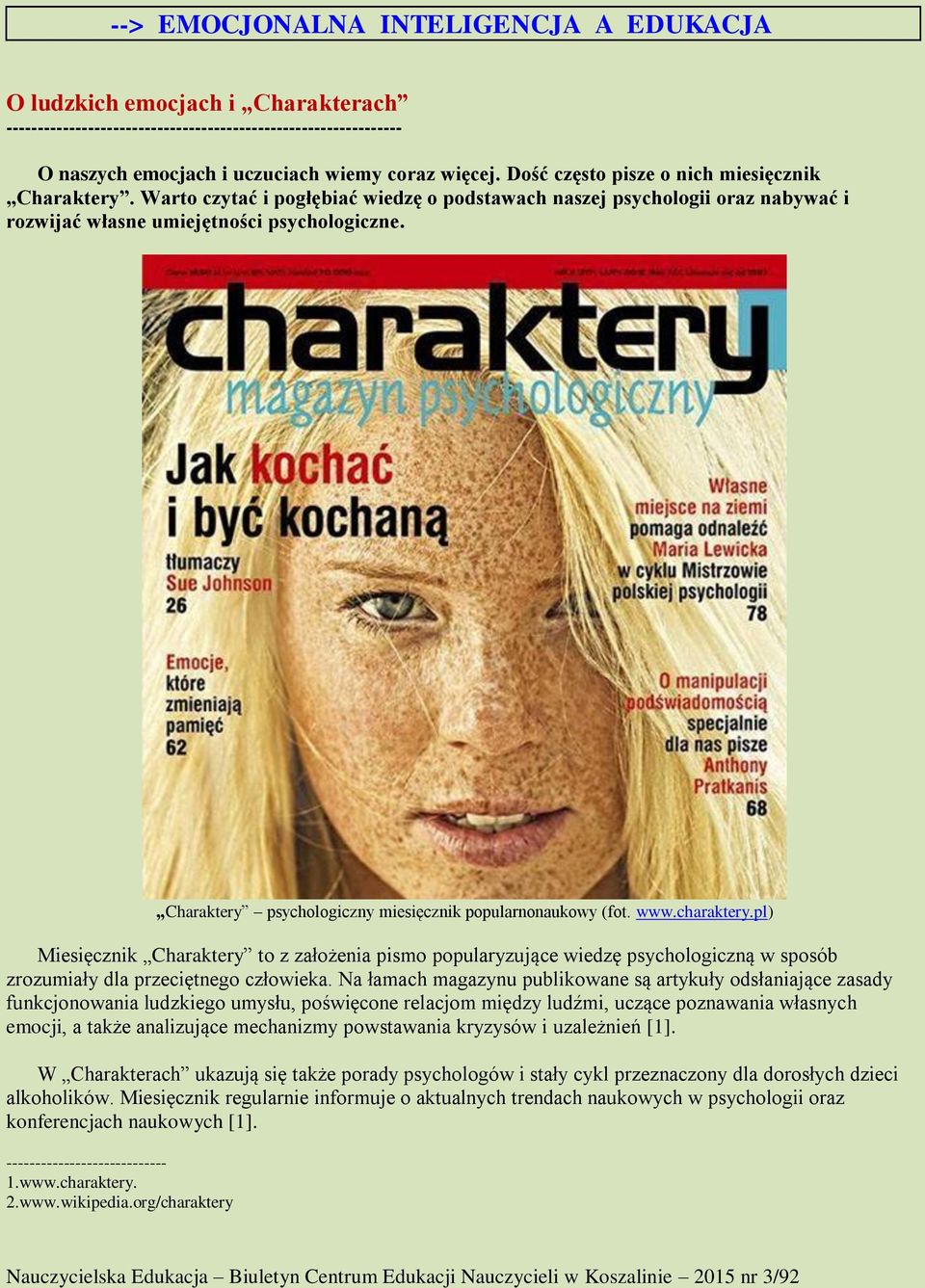 Charaktery psychologiczny miesięcznik popularnonaukowy (fot. www.charaktery.