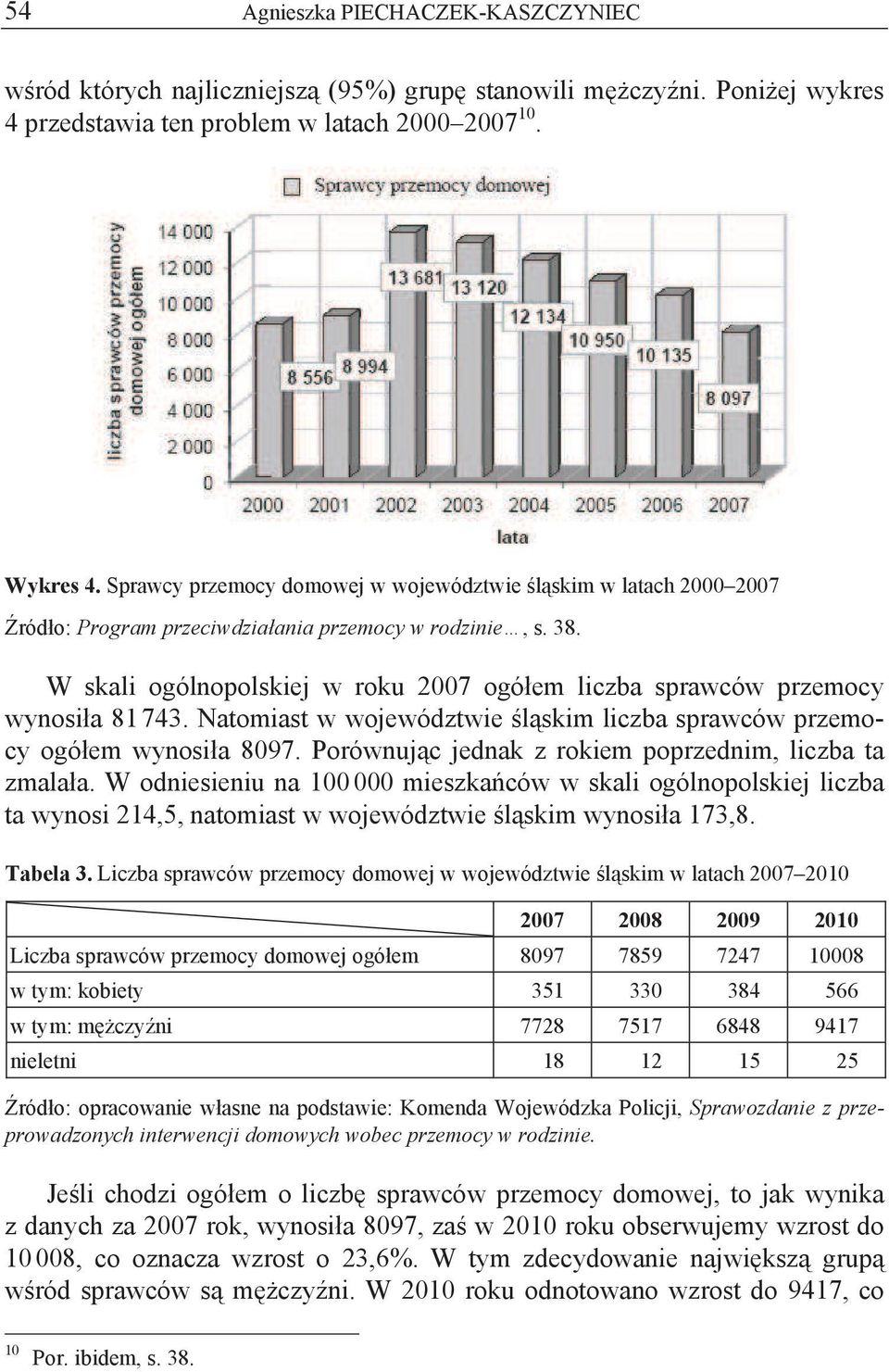 W skali ogólnopolskiej w roku 2007 ogó em liczba sprawców przemocy wynosi a 81 743. Natomiast w województwie l skim liczba sprawców przemocy ogó em wynosi a 8097.