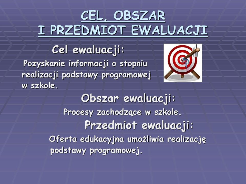 Obszar ewaluacji: Procesy zachodzące w szkole.