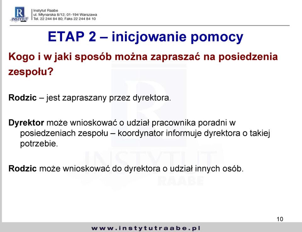 Dyrektor może wnioskować o udział pracownika poradni w posiedzeniach zespołu