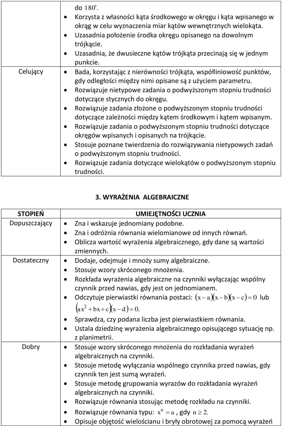 Celujący Bada, korzystając z nierówności trójkąta, współliniowość punktów, gdy odległości między nimi opisane są z użyciem parametru.