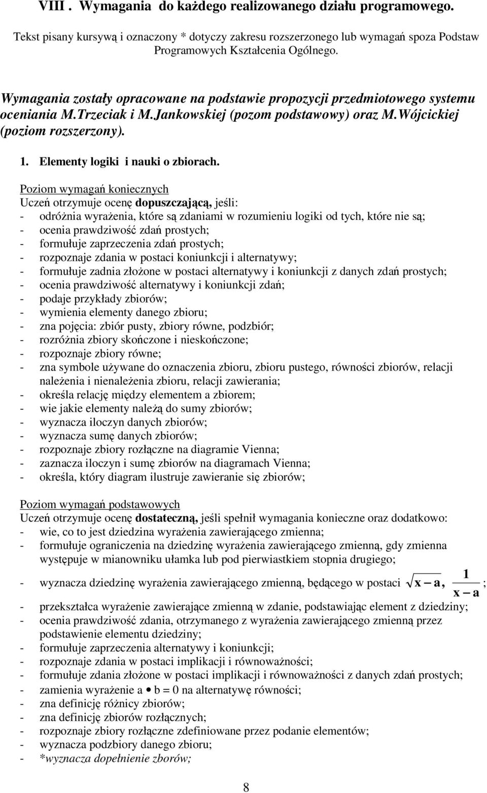 Elementy logiki i nauki o zbiorach.