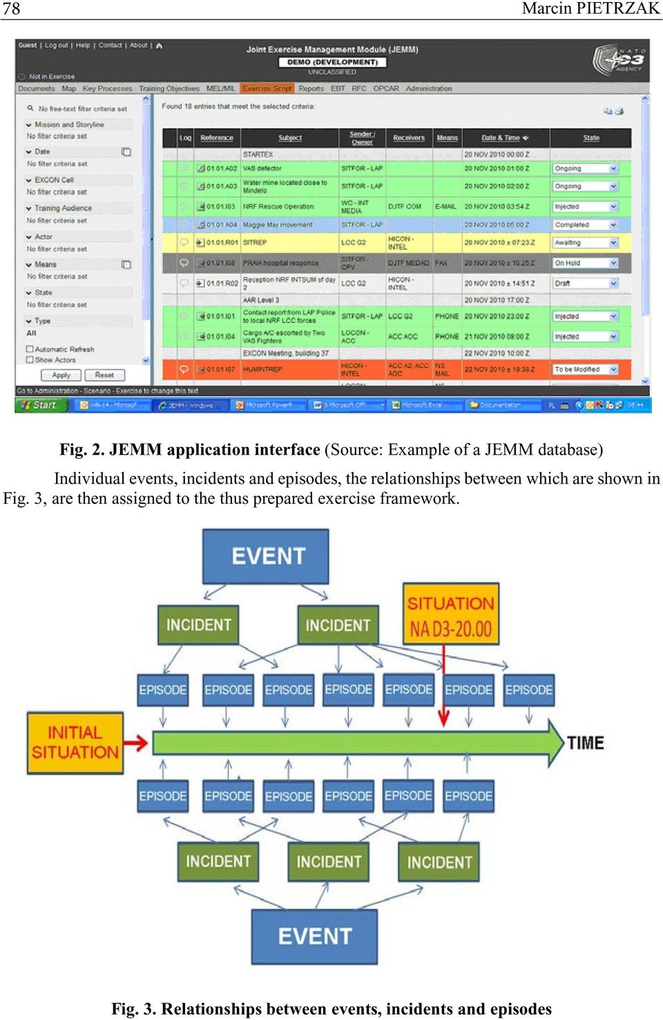 events, incidents and episodes, the relationships between which are shown in