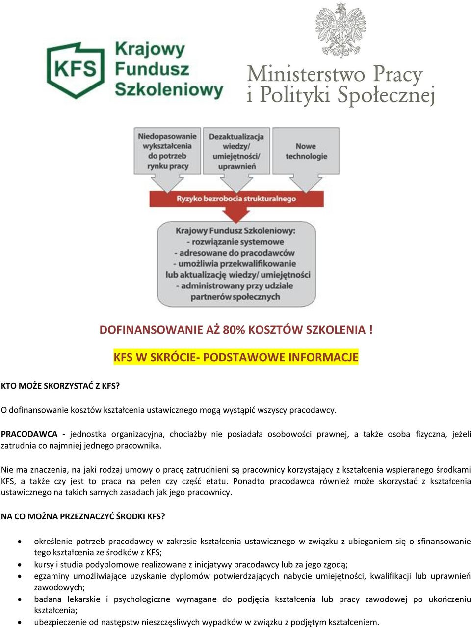 Nie ma znaczenia, na jaki rodzaj umowy o pracę zatrudni są pracownicy korzystający z kształcenia wspieranego środkami KFS, a że czy jest to praca na pełen czy część etatu.