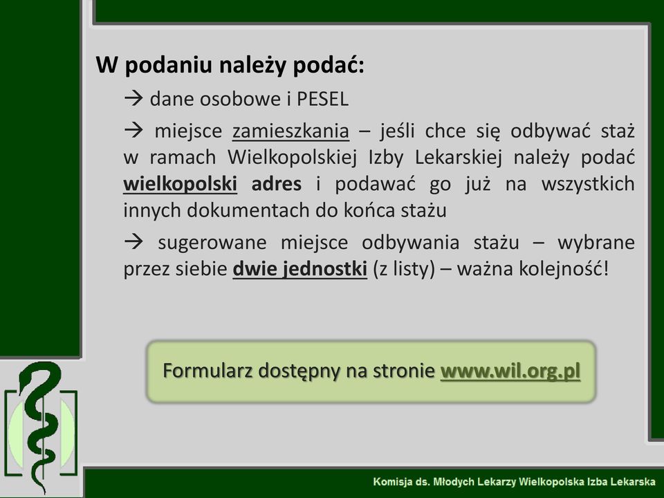 wszystkich innych dokumentach do końca stażu sugerowane miejsce odbywania stażu wybrane przez