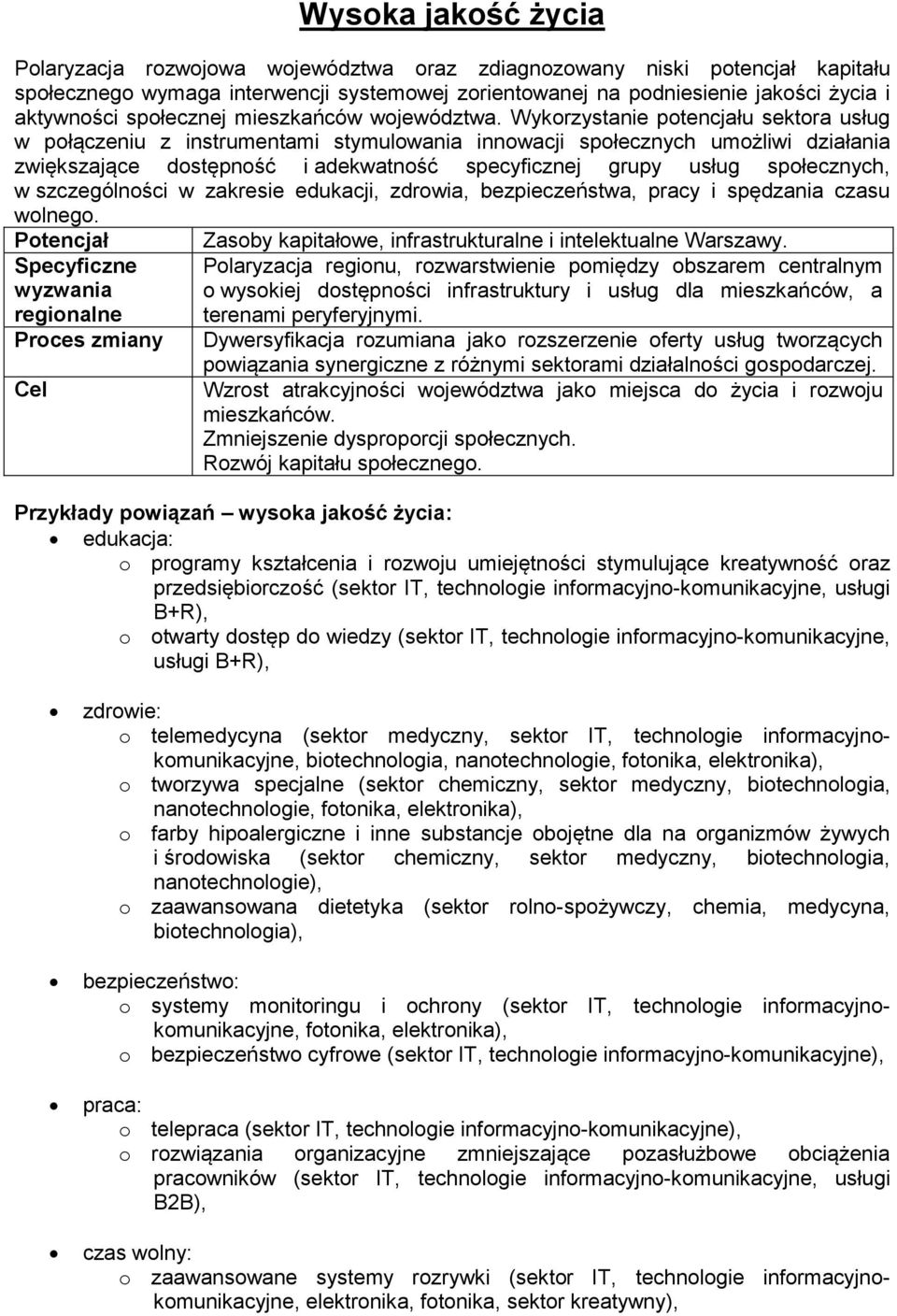 Wykorzystanie potencjału sektora usług w połączeniu z instrumentami stymulowania innowacji społecznych umożliwi działania zwiększające dostępność i adekwatność specyficznej grupy usług społecznych, w