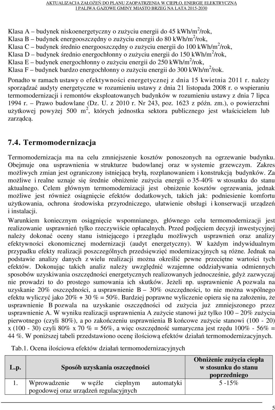 energochłonny o zużyciu energii do 300 kwh/m 2 /rok. Ponadto w ramach ustawy o efektywności energetycznej z dnia 15 kwietnia 2011 r.