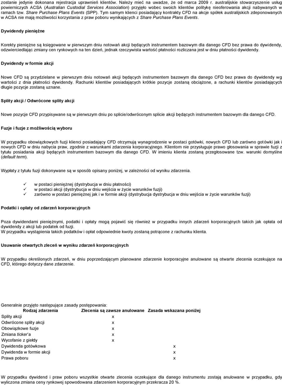 Share Purchase Plans Events (SPP).