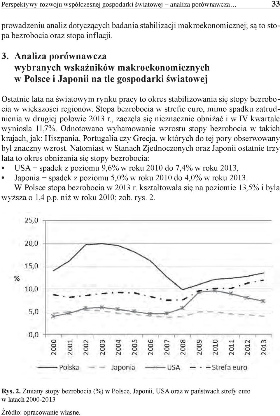 Analiza porównawcza wybranych wskaźników makroekonomicznych w Polsce i Japonii na tle gospodarki światowej Ostatnie lata na światowym rynku pracy to okres stabilizowania się stopy bezrobocia w