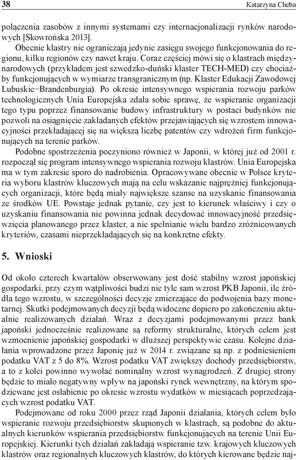 Coraz częściej mówi się o klastrach międzynarodowych (przykładem jest szwedzko-duński klaster TECH-MED) czy chociażby funkcjonujących w wymiarze transgranicznym (np.