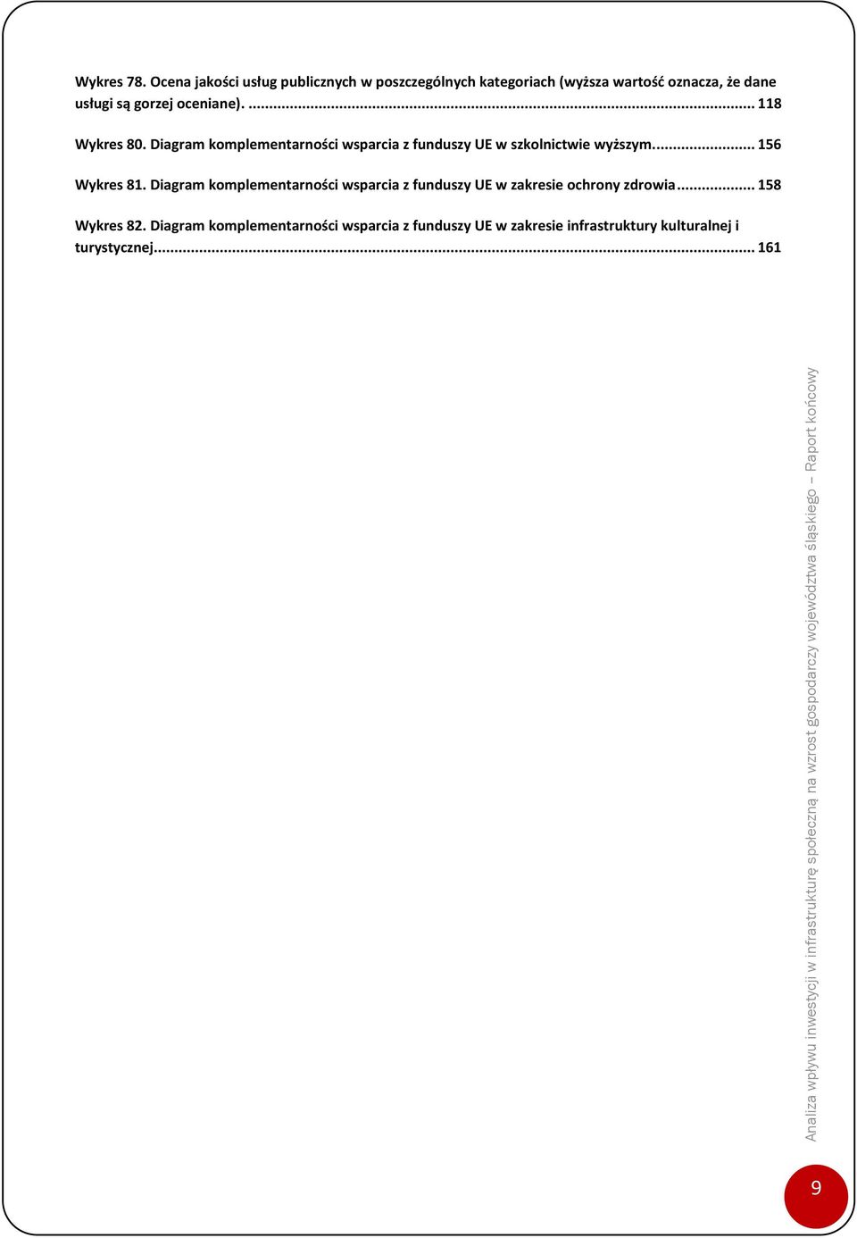 oceniane).... 118 Wykres 8. Diagram komplementarności wsparcia z funduszy UE w szkolnictwie wyższym.