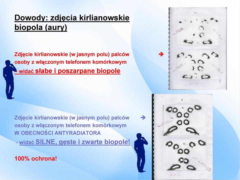 biopole Zdjęcie kirlianowskie (w jasnym polu) palców osoby z włączonym telefonem