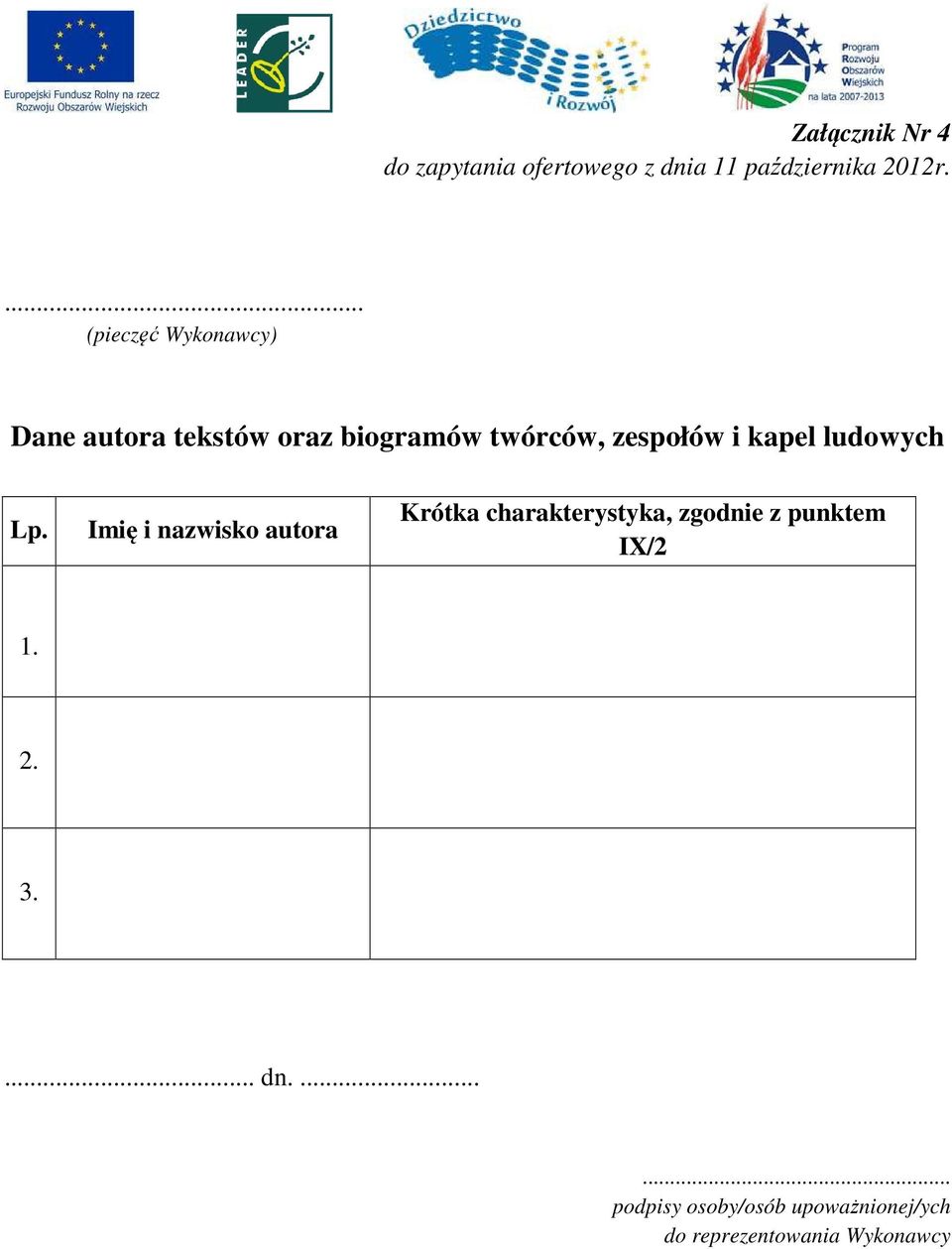 kapel ludowych Lp.