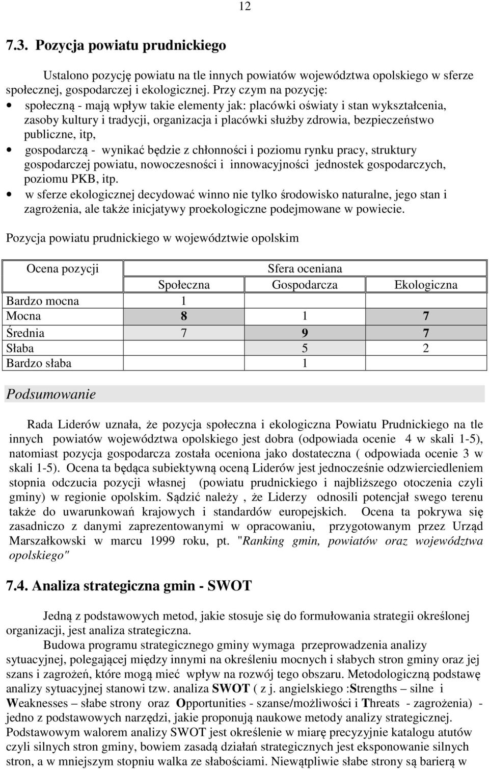 itp, gospodarczą - wynikać będzie z chłonności i poziomu rynku pracy, struktury gospodarczej powiatu, nowoczesności i innowacyjności jednostek gospodarczych, poziomu PKB, itp.