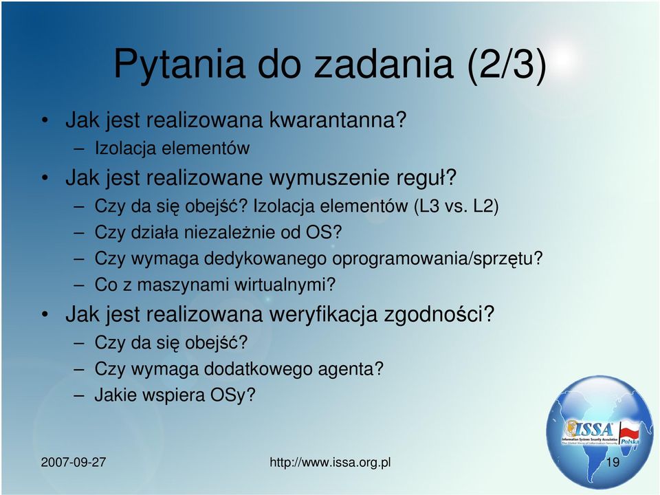 Izolacja elementów (L3 vs. L2) Czy działa niezależnie od OS?