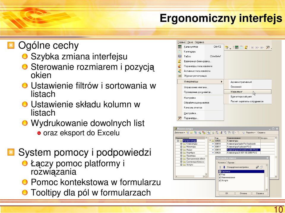 listach Wydrukowanie dowolnych list oraz eksport do Excelu System pomocy i podpowiedzi