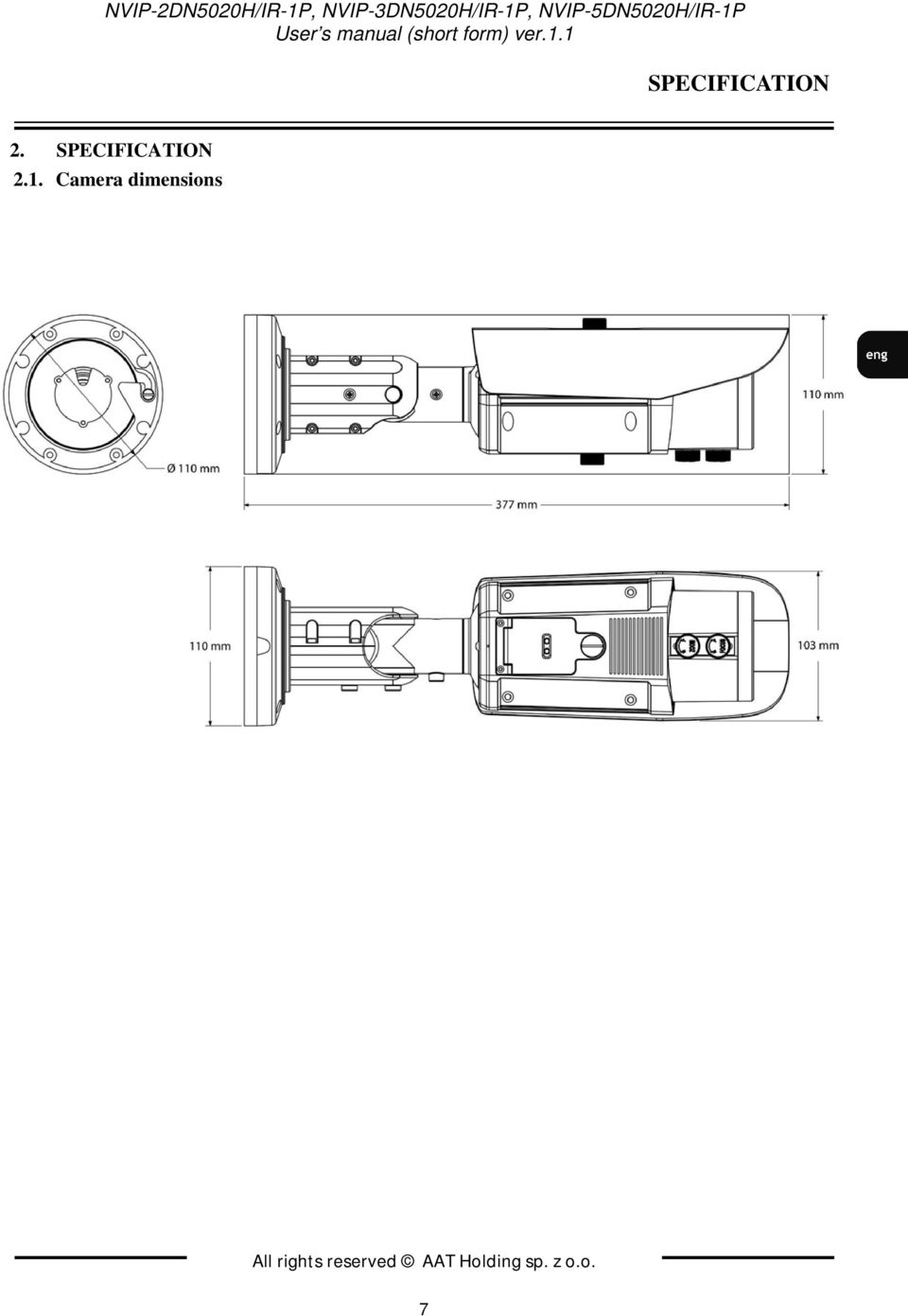 SPECIFICATION 2.1.