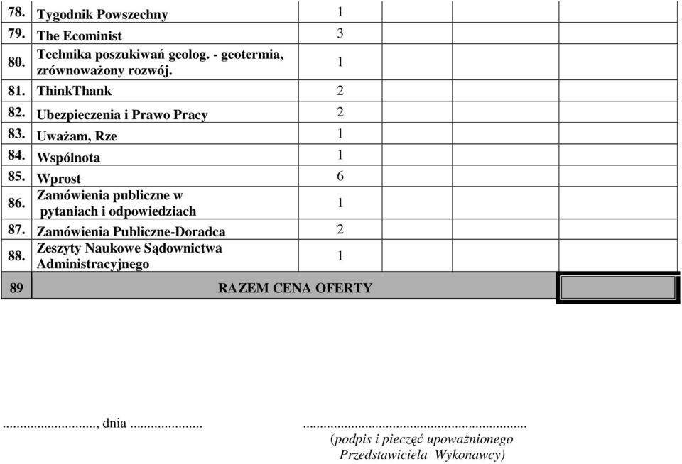 Wprost 6 Zamówienia publiczne w 86. 1 pytaniach i odpowiedziach 87.