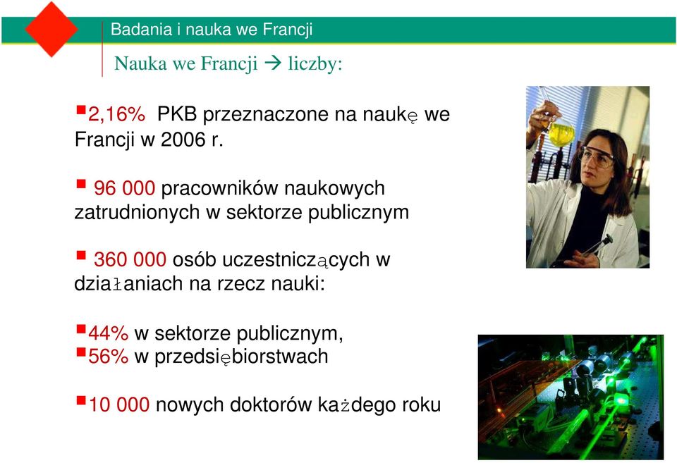 96 000 pracowników naukowych zatrudnionych w sektorze publicznym 360 000