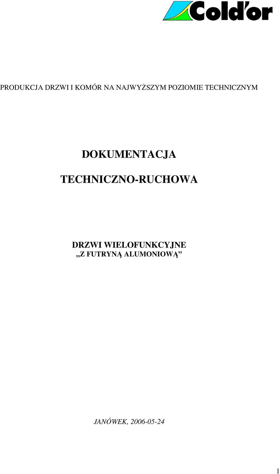 TECHNICZNO-RUCHOWA DRZWI