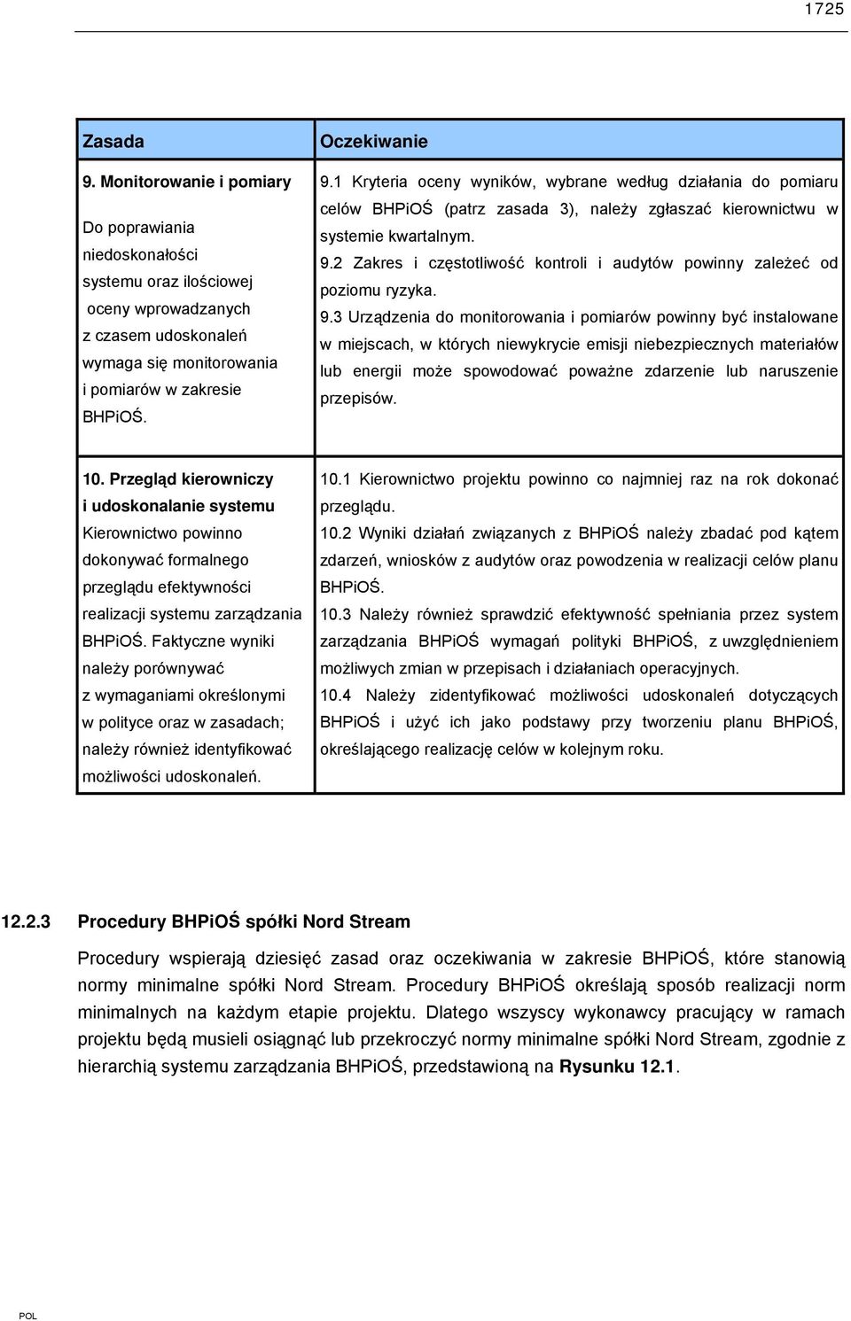 9.3 Urządzenia do monitorowania i pomiarów powinny być instalowane w miejscach, w których niewykrycie emisji niebezpiecznych materiałów lub energii może spowodować poważne zdarzenie lub naruszenie