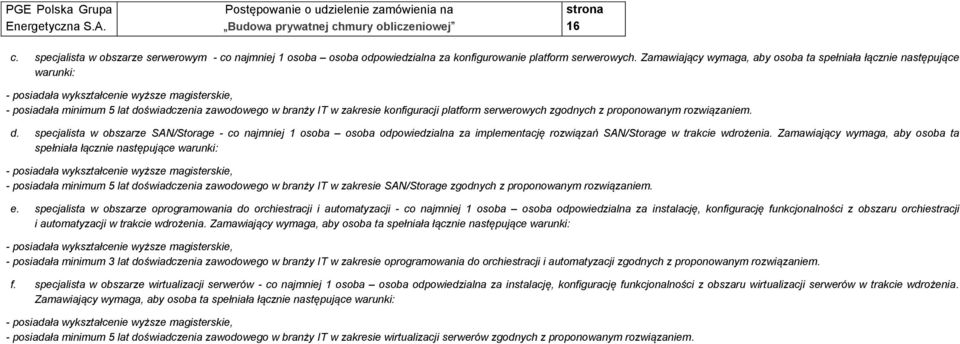 konfiguracji platform serwerowych zgodnych z proponowanym rozwiązaniem. d.