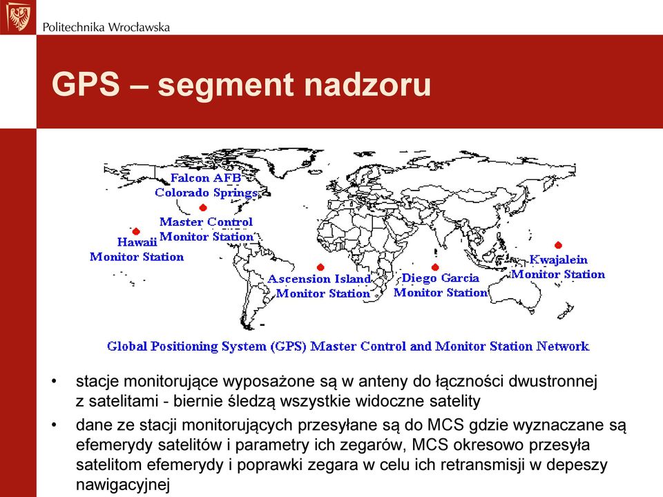 przesyłane są do MCS gdzie wyznaczane są efemerydy satelitów i parametry ich zegarów, MCS