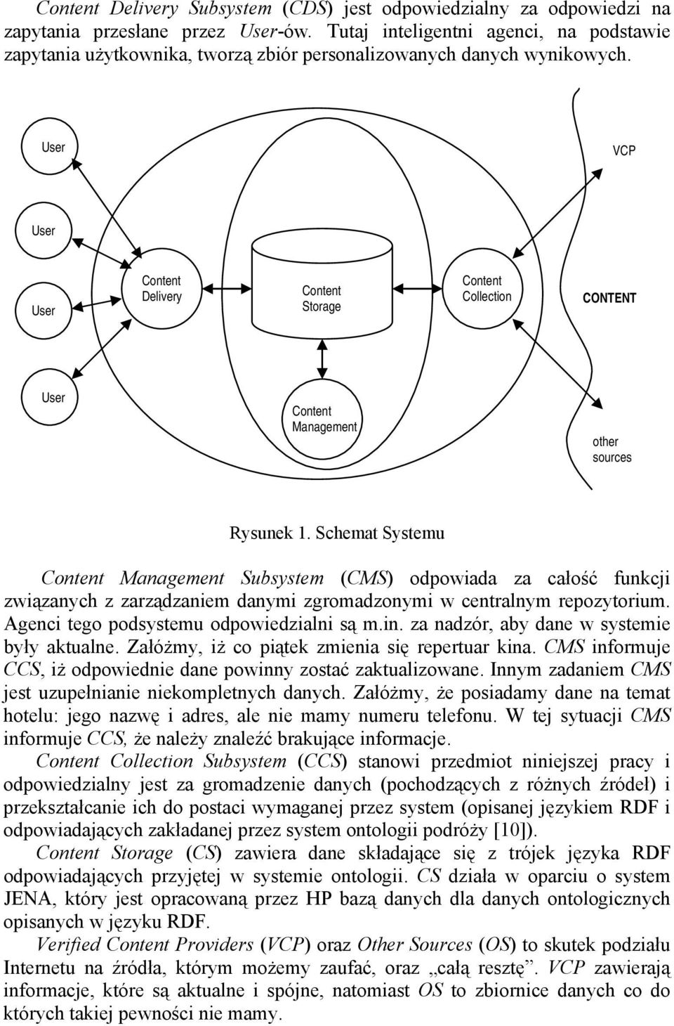 User VCP User User Content Delivery Content Storage Content Collection CONTENT User Content Management other sources Rysunek 1.