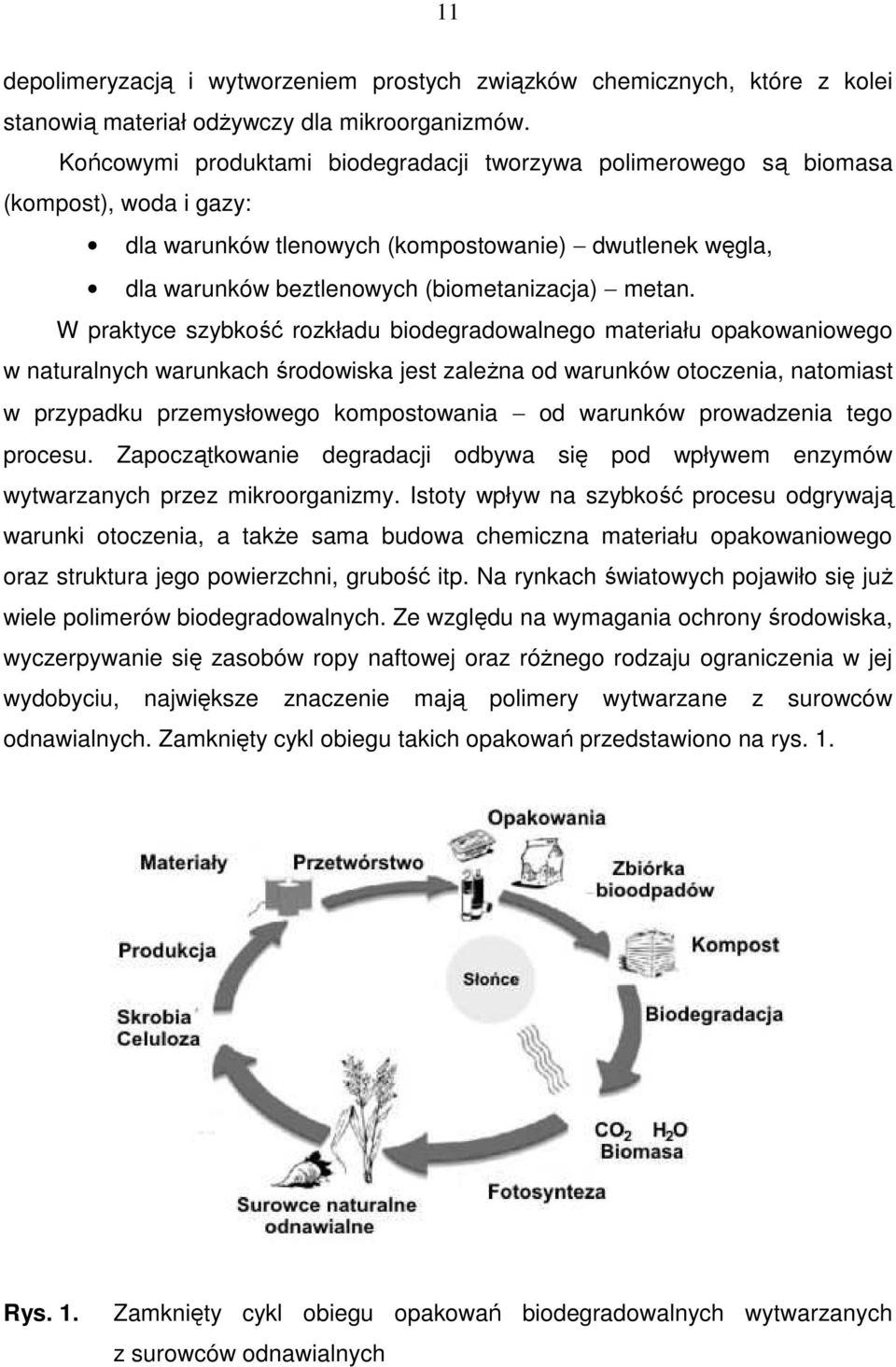 W praktyce szybkość rozkładu biodegradowalnego materiału opakowaniowego w naturalnych warunkach środowiska jest zaleŝna od warunków otoczenia, natomiast w przypadku przemysłowego kompostowania od