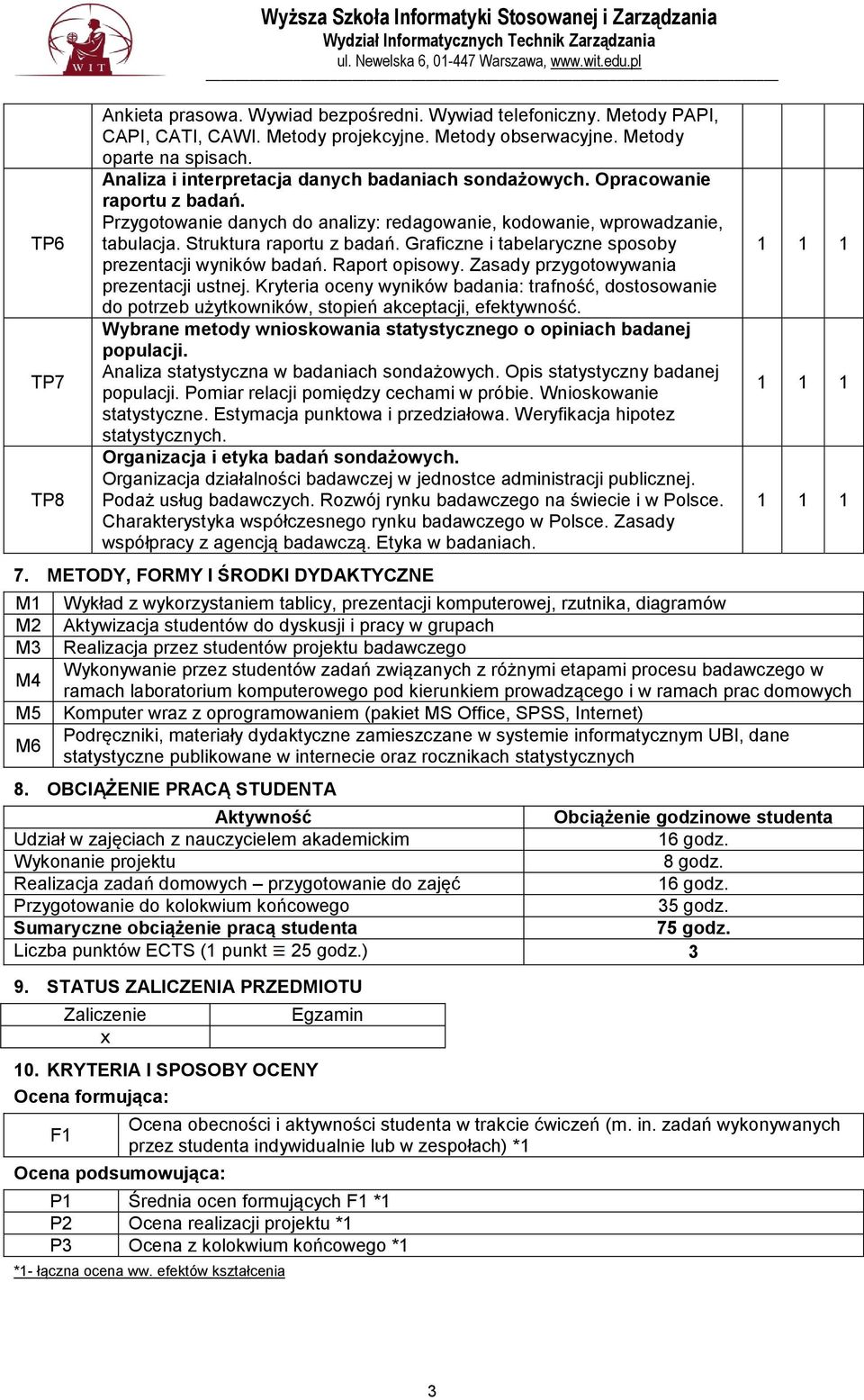 Graficzne i tabelaryczne sposoby prezentacji wyników badań. Raport opisowy. Zasady przygotowywania prezentacji ustnej.