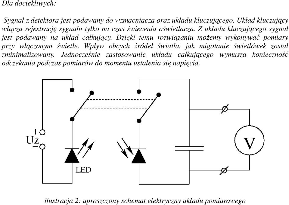 Dzięki temu rozwiązaniu możemy wykonywać pomiary przy włączonym świetle.