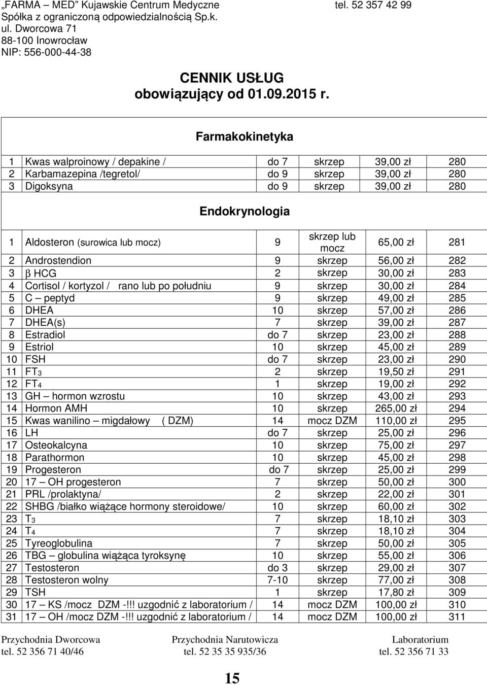 49,00 zł 285 6 DHEA 10 skrzep 57,00 zł 286 7 DHEA(s) 7 skrzep 39,00 zł 287 8 Estradiol do 7 skrzep 23,00 zł 288 9 Estriol 10 skrzep 45,00 zł 289 10 FSH do 7 skrzep 23,00 zł 290 11 FT3 2 skrzep 19,50