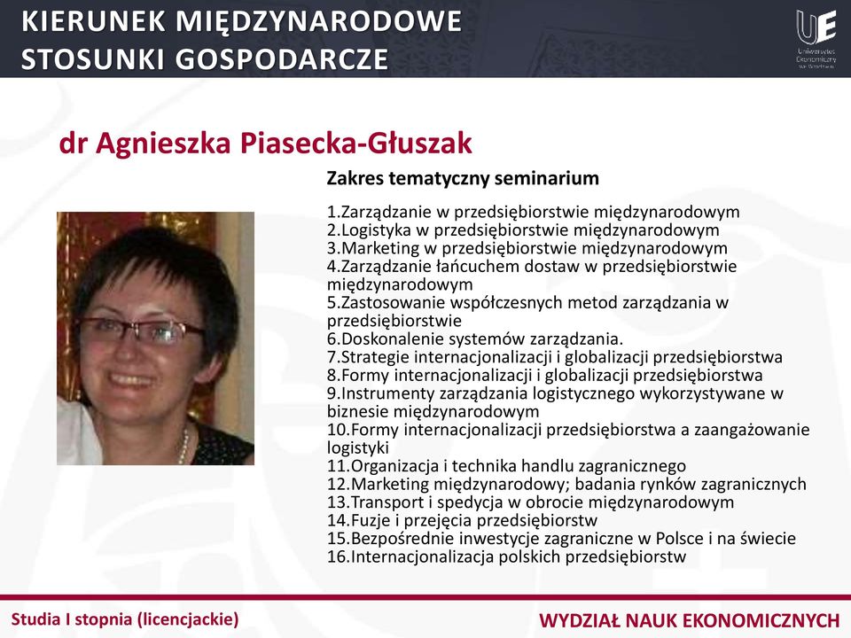 Strategie internacjonalizacji i globalizacji przedsiębiorstwa 8.Formy internacjonalizacji i globalizacji przedsiębiorstwa 9.