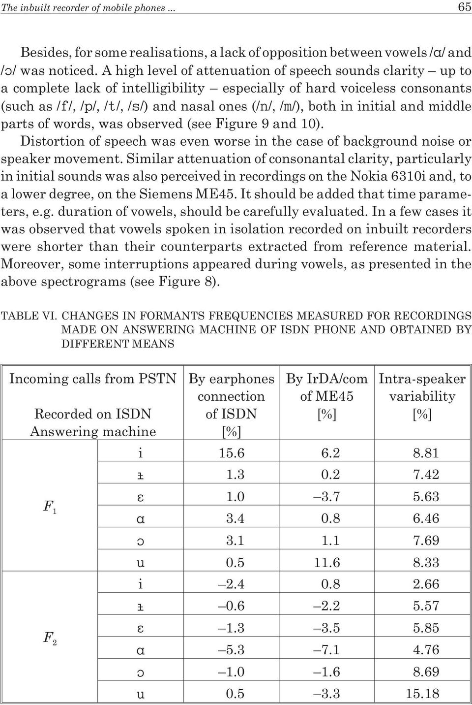 initial and middle parts of words, was observed (see Figure 9 and 10). Distortion of speech was even worse in the case of background noise or speaker movement.