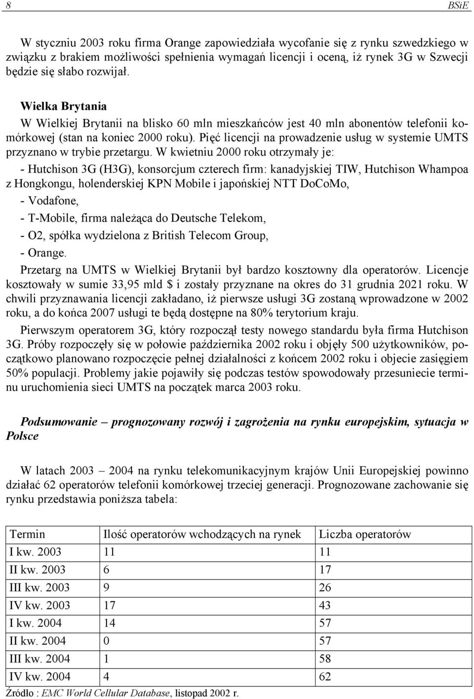 Pięć licencji na prowadzenie usług w systemie UMTS przyznano w trybie przetargu.