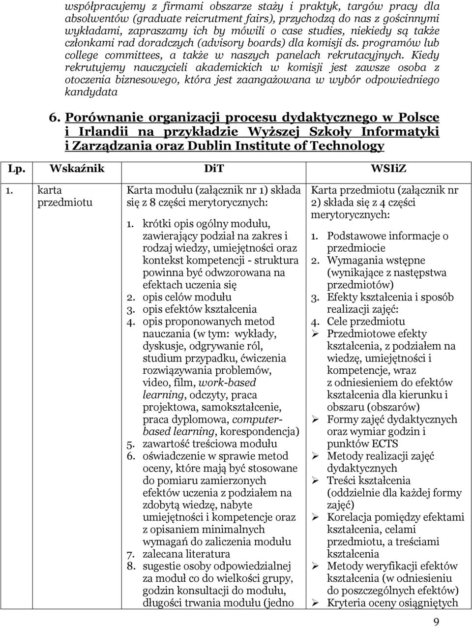 Kiedy rekrutujemy nauczycieli akademickich w komisji jest zawsze osoba z otoczenia biznesowego, która jest zaangażowana w wybór odpowiedniego kandydata 6.