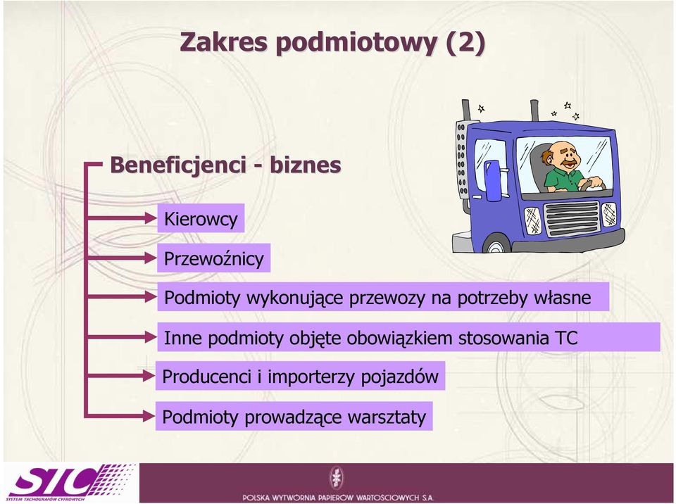 własne Inne podmioty objęte obowiązkiem stosowania TC