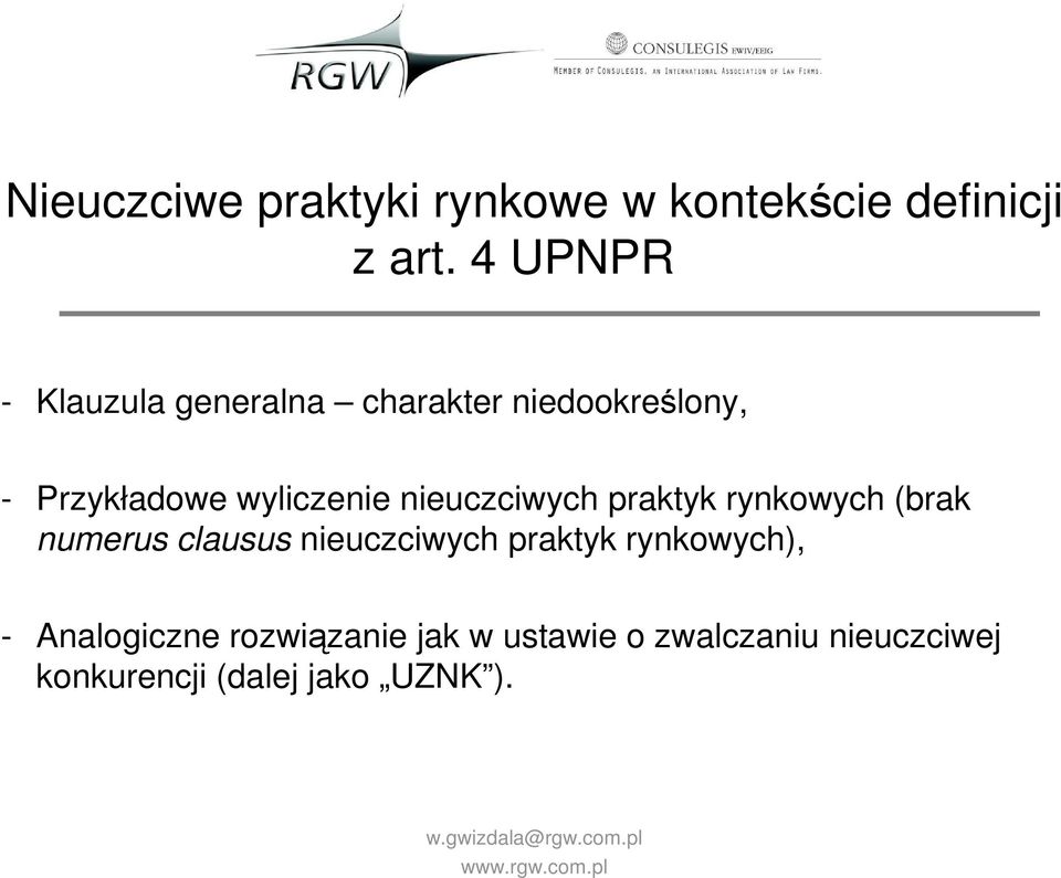 nieuczciwych praktyk rynkowych (brak numerus clausus nieuczciwych praktyk