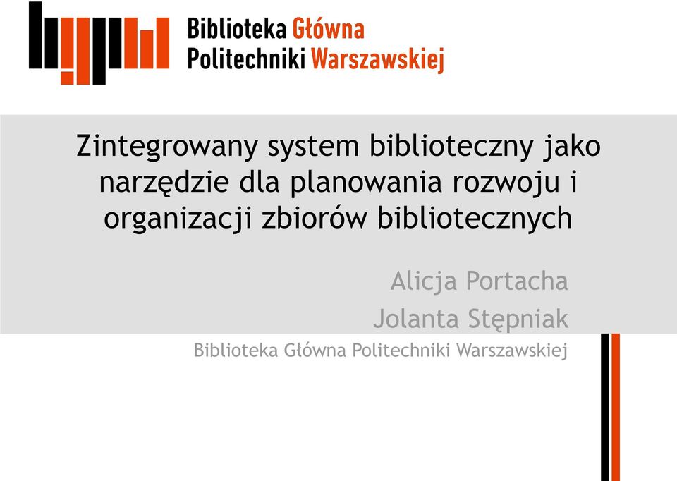 organizacji zbiorów bibliotecznych Alicja