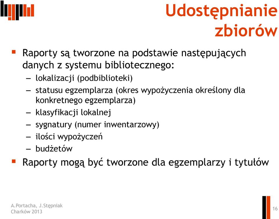 określony dla konkretnego egzemplarza) klasyfikacji lokalnej sygnatury (numer